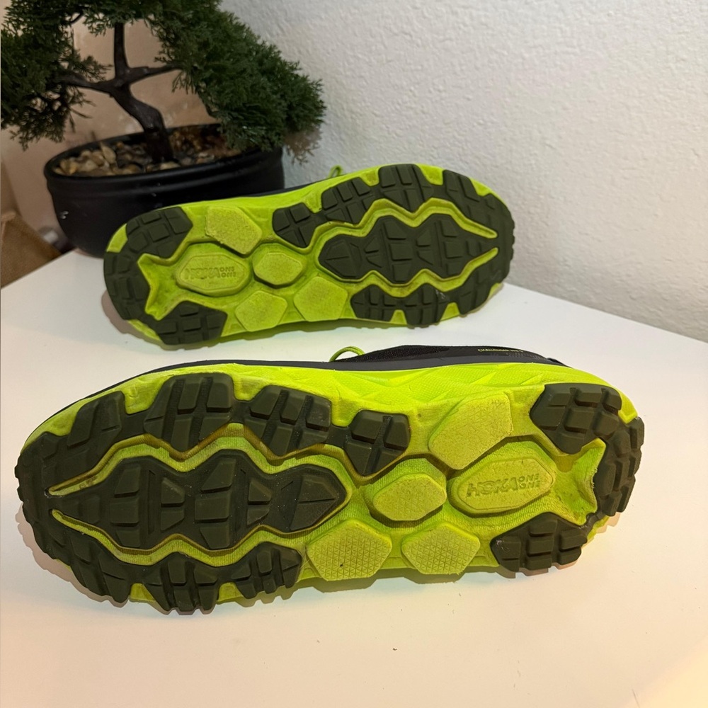 Hoka Black and Neon Green Athletic Shoes - Picture 5 of 10